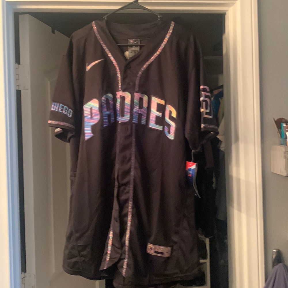 San Diego Padres #23 Fernando Tatis Jr. Black Golden Edition Holographic Jersey